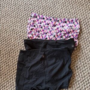 Victoria's Secret Active Shorts Set - Pink Pattern and Black